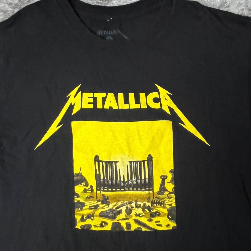 Metallica 72 Seasons Black Graphic T-Shirt Large Heavy Metal Band Tee